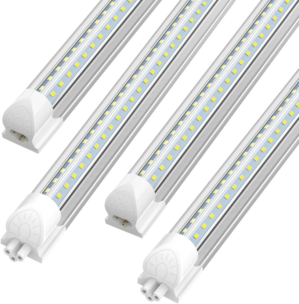 4FT T8 LED Shop Light Fixture 36W 60W LED Tube Light Bulbs 6500K Integrated US
