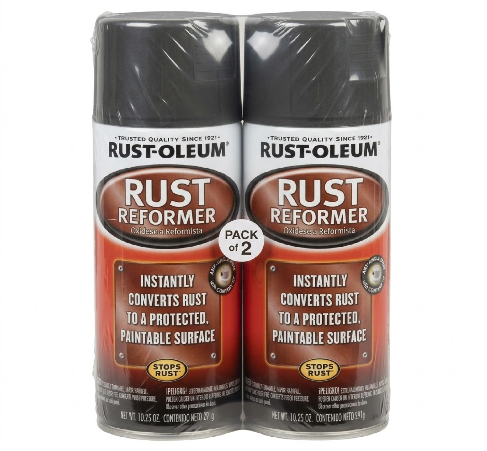 2pk Automotive Black Finish Rust Converter Rust Reformer Spray Coat 10.25 oz