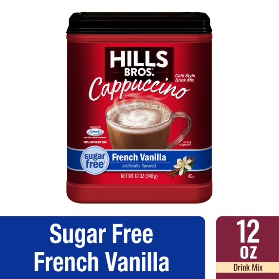 Hills Bros. Instant Cappuccino Mix, Sugar Free French Vanilla 12 Oz, Pack of 1