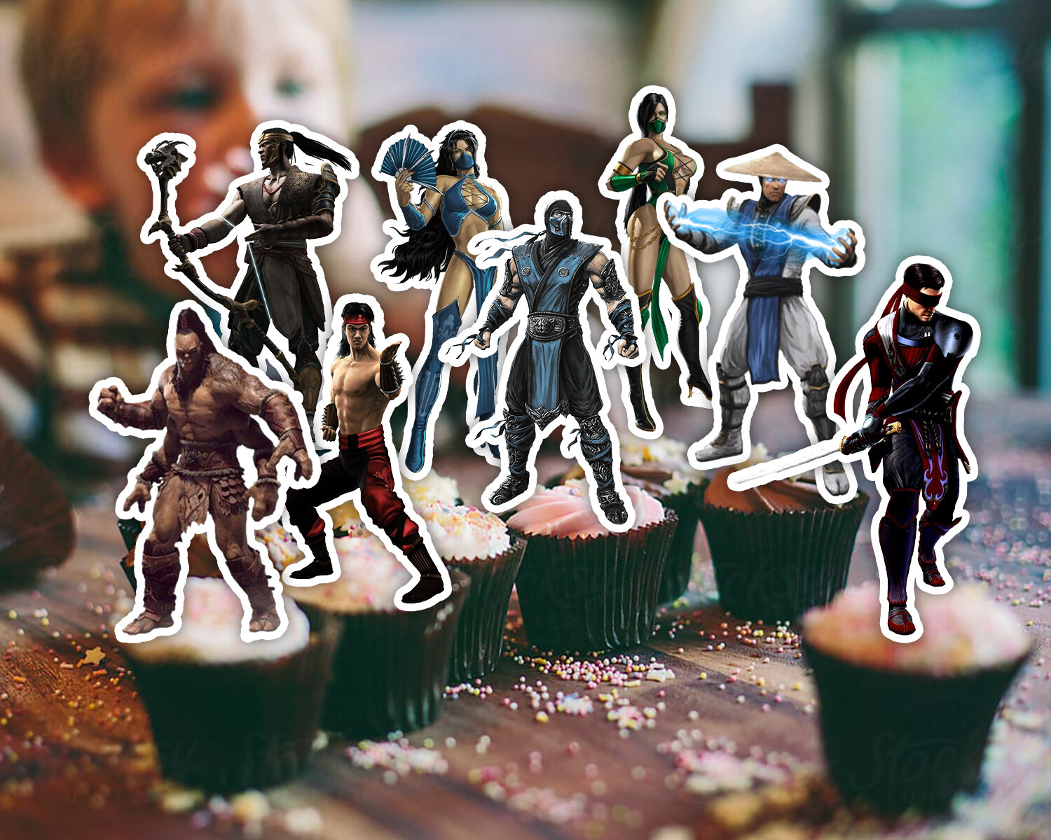 MORTAL KOMBAT cupcake birthday party supplies favor centerpiece decoration event
