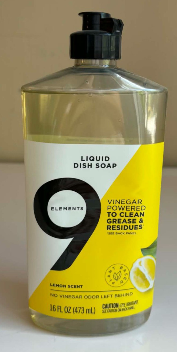 9 Elements Liquid Dish Soap Lemon Scent 16 oz