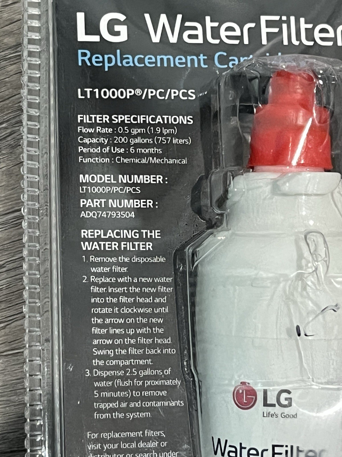 Water Filter for Select LG Refrigerators, LT1000P LT1000PC LT1000PCS P/PC/PCS