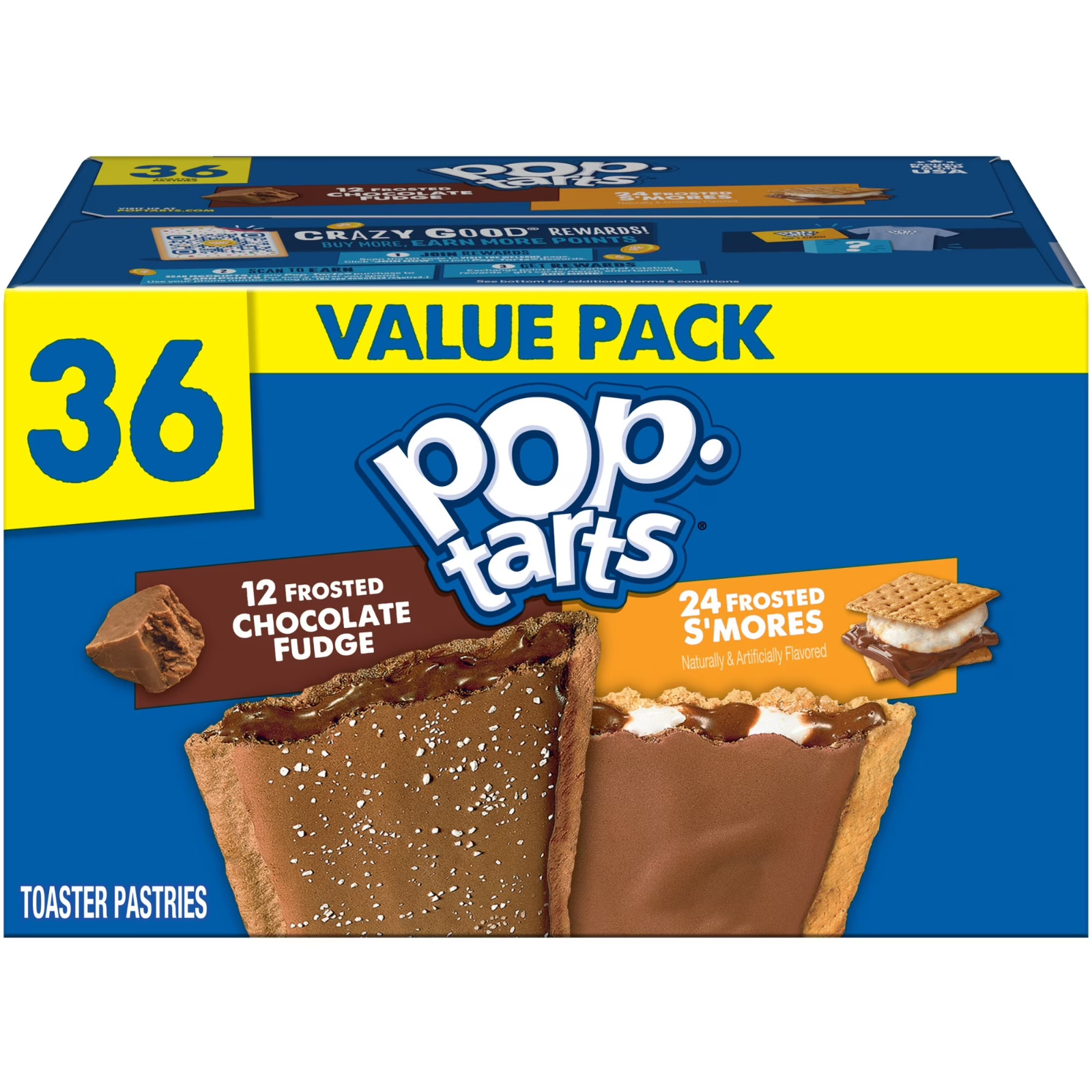 Pop-Tarts Variety Pack Toaster Pastries, Snacks Value Pack, 60.9 oz (36 Count)