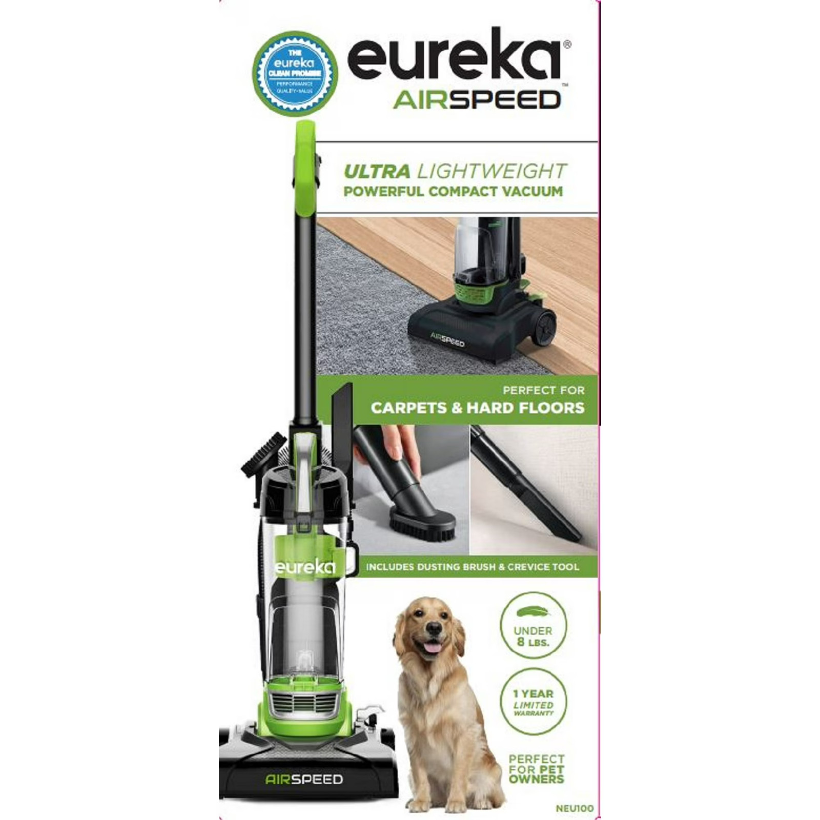 Eureka Airspeed Bagless Upright Vacuum Cleaner, NEU100