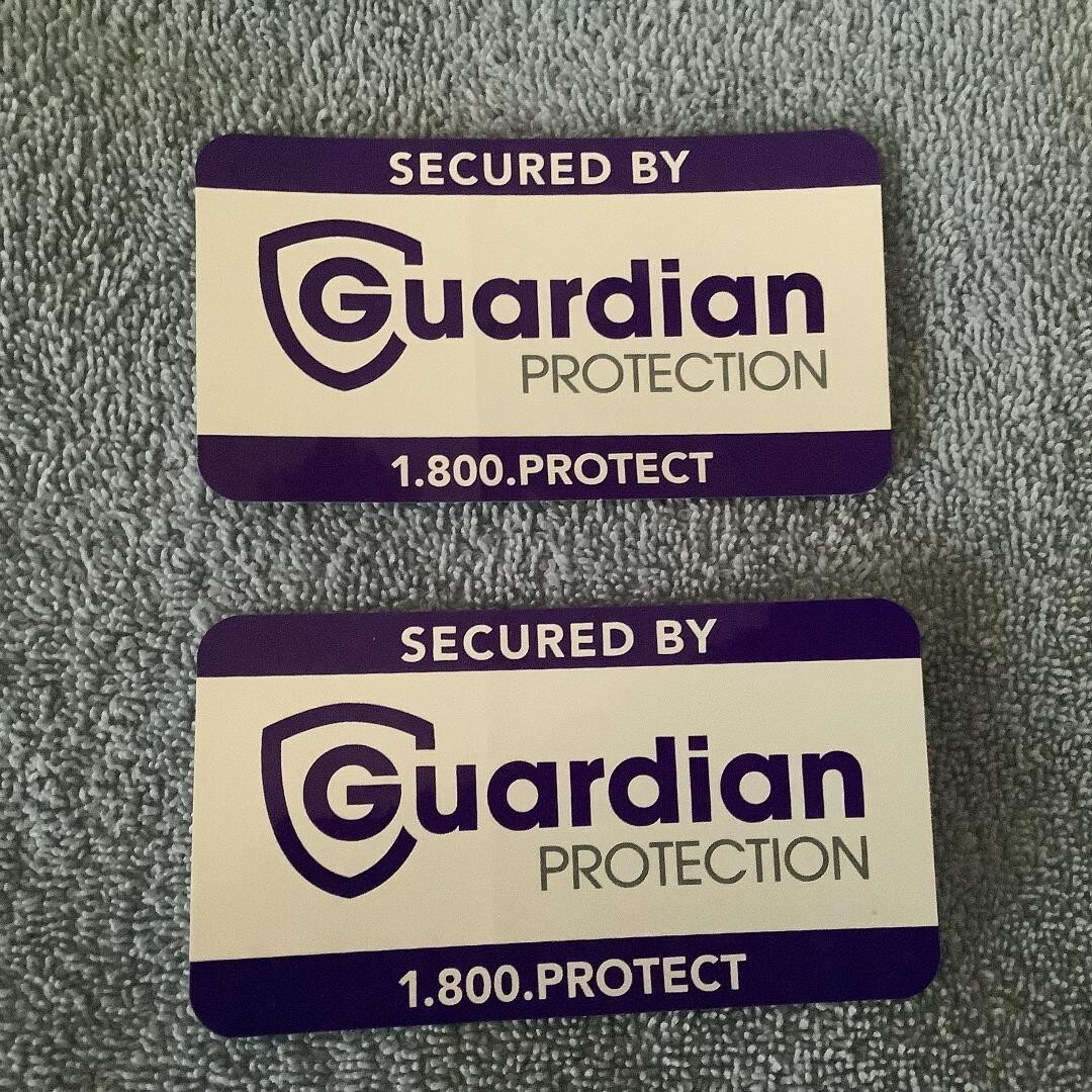New Guardian Protection Security Yard Sign With Pole & 2 Stickers Free Ship !