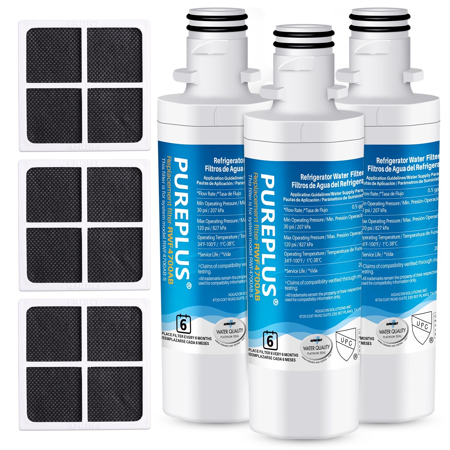 PUREPLUS Fit For LG LT1000P, 9980 LT1000PC, ADQ74793501 Air Fliter 3PACK