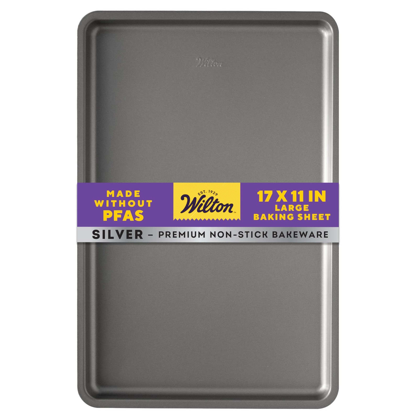 Large Baking Sheet set Wilton Non Stick Silver Cookie Tray 17×11 In