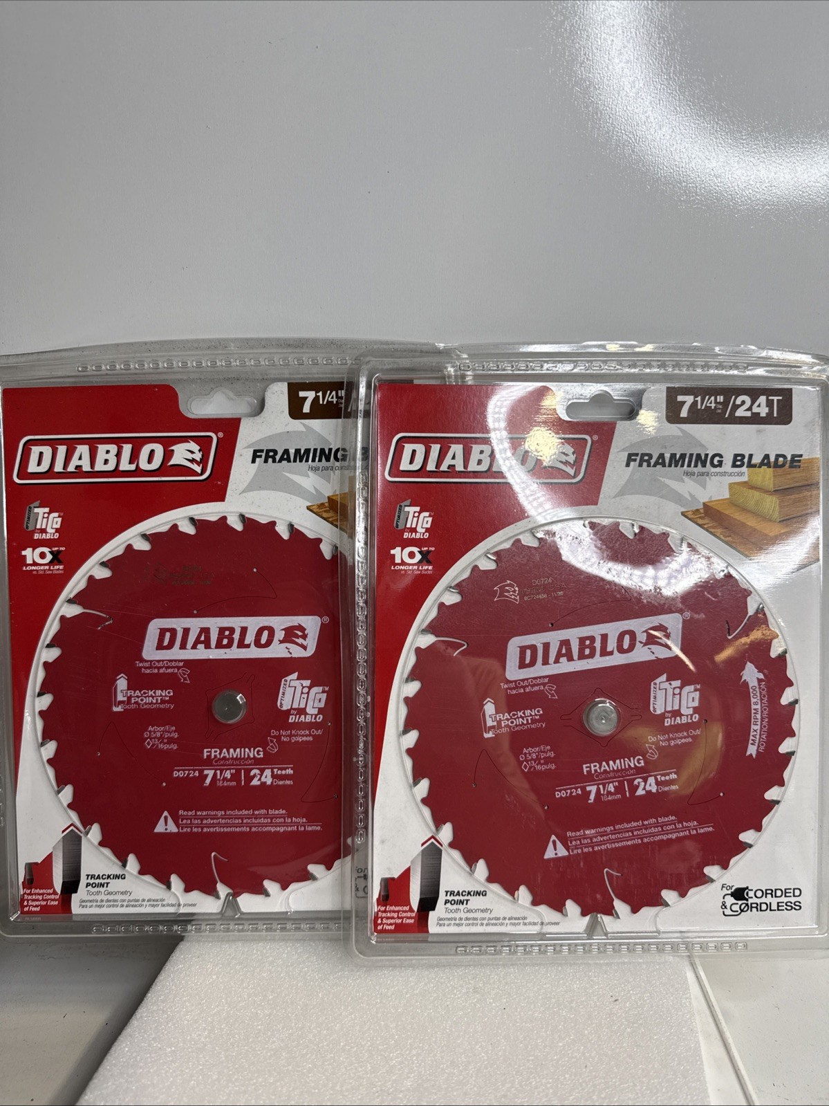 Diablo D0724 7-1/4″ x 24T Carbide Framing Saw Blade New ( Lot of 2 Blades)