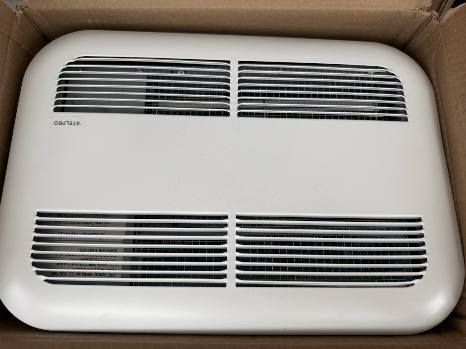 Stelpro Air Curtain Ceiling Fan Heater 1500W 120V Wall Mount White Noiseless