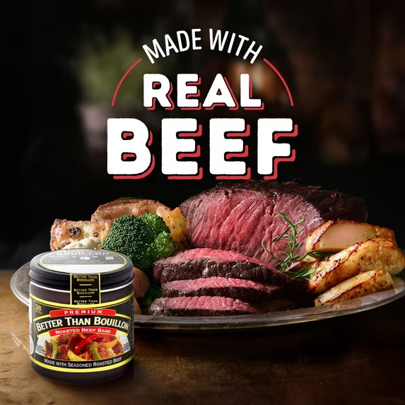 Better Than Bouillon Premium Roasted Beef Base, Shelf-Stable, 8 oz Jar