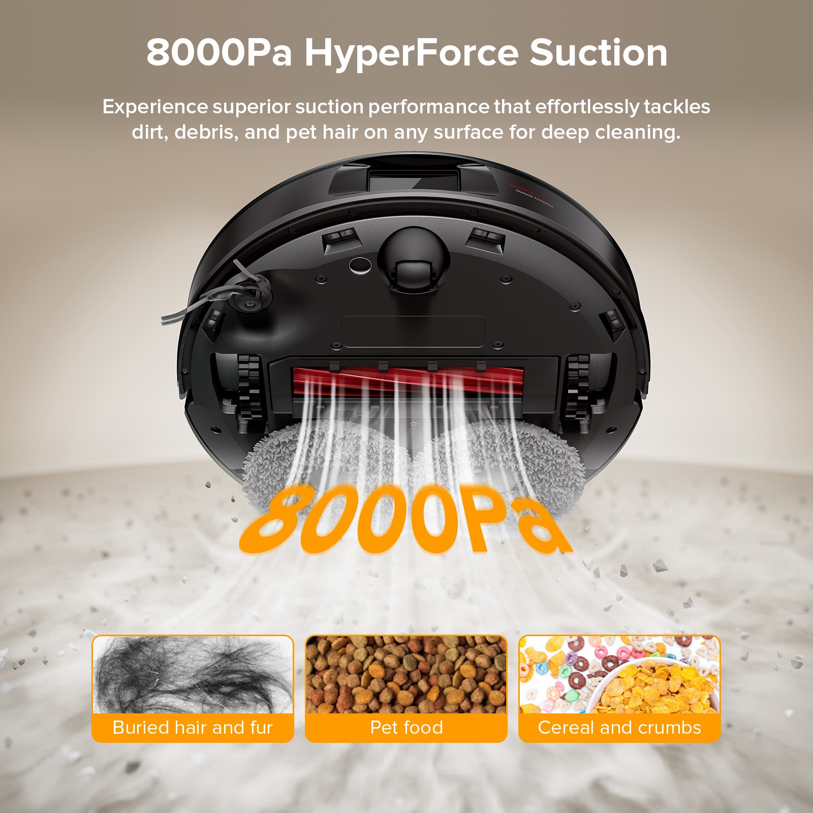 Roborock QV 35A Robot Vacuum, 8000Pa, Obstacle Avoidance – Certified Refurbished
