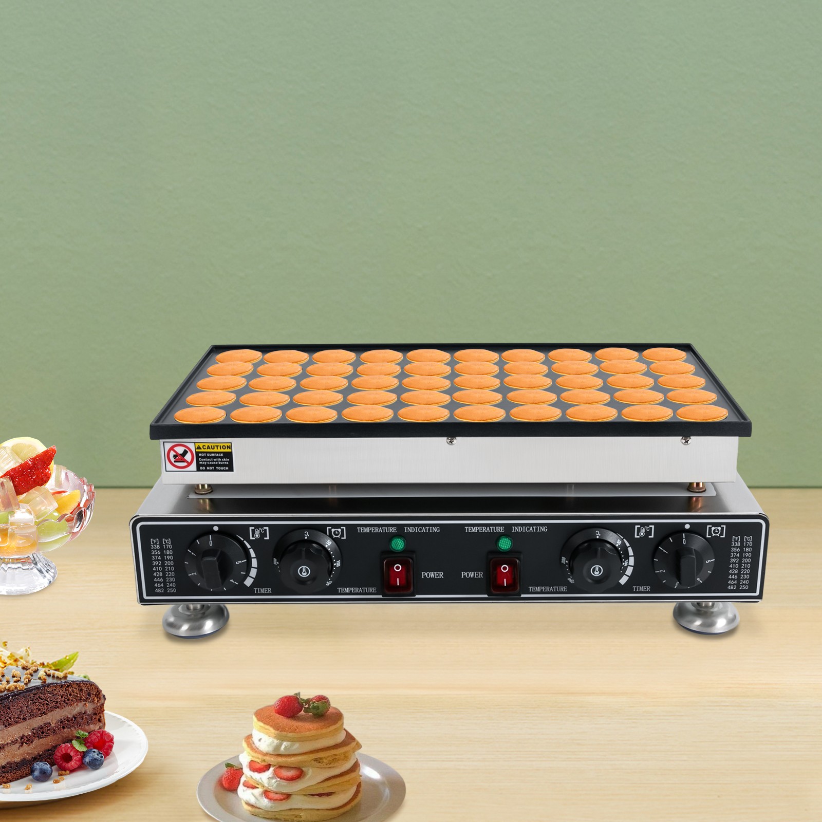 110 V 50 Hole Electric Dutch Poffertjes Mini Pancake Baker Maker Machine New