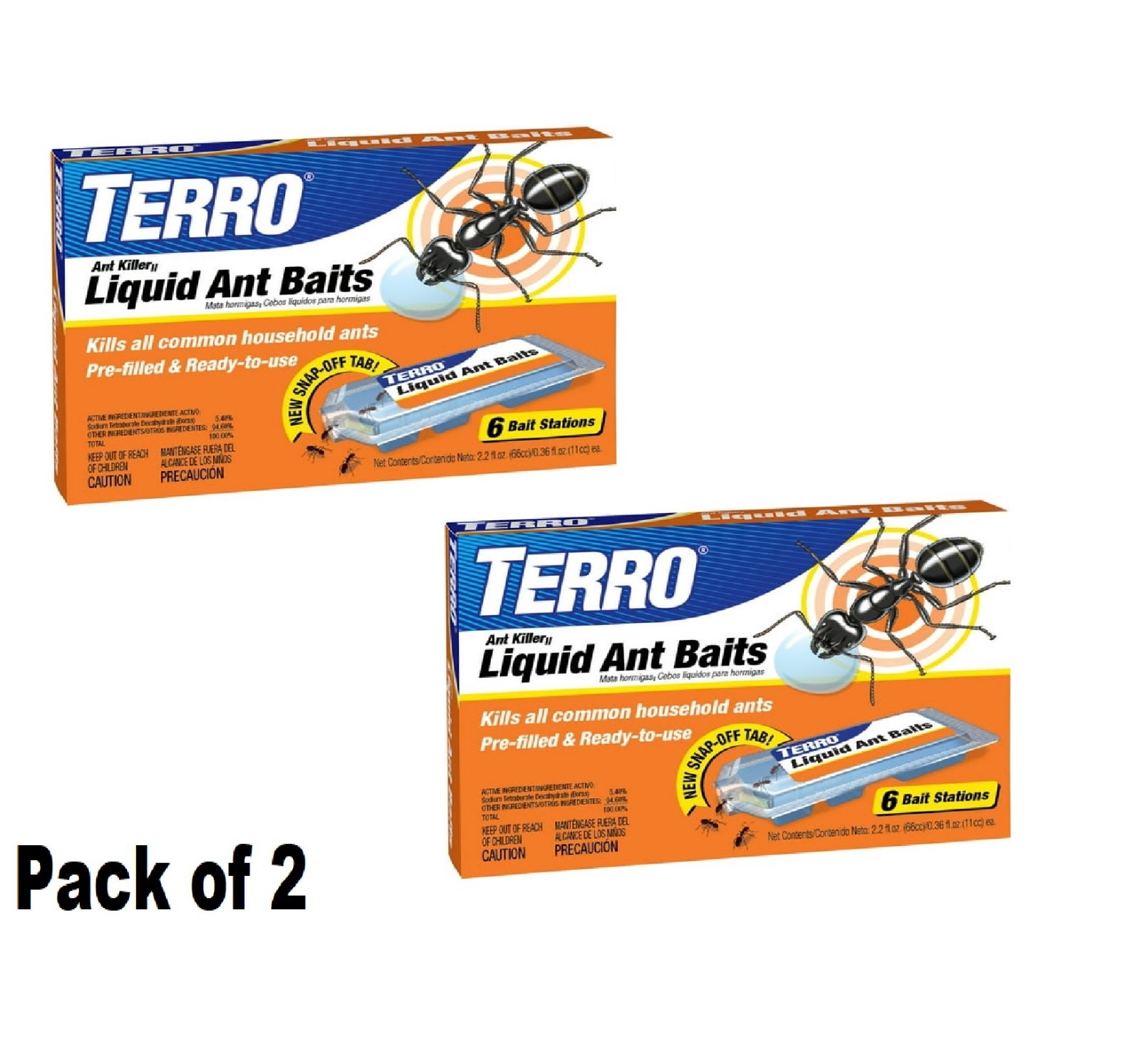 TERRO Liquid Ant Bait Ant Killer 6 Bait Stations 2 Packs