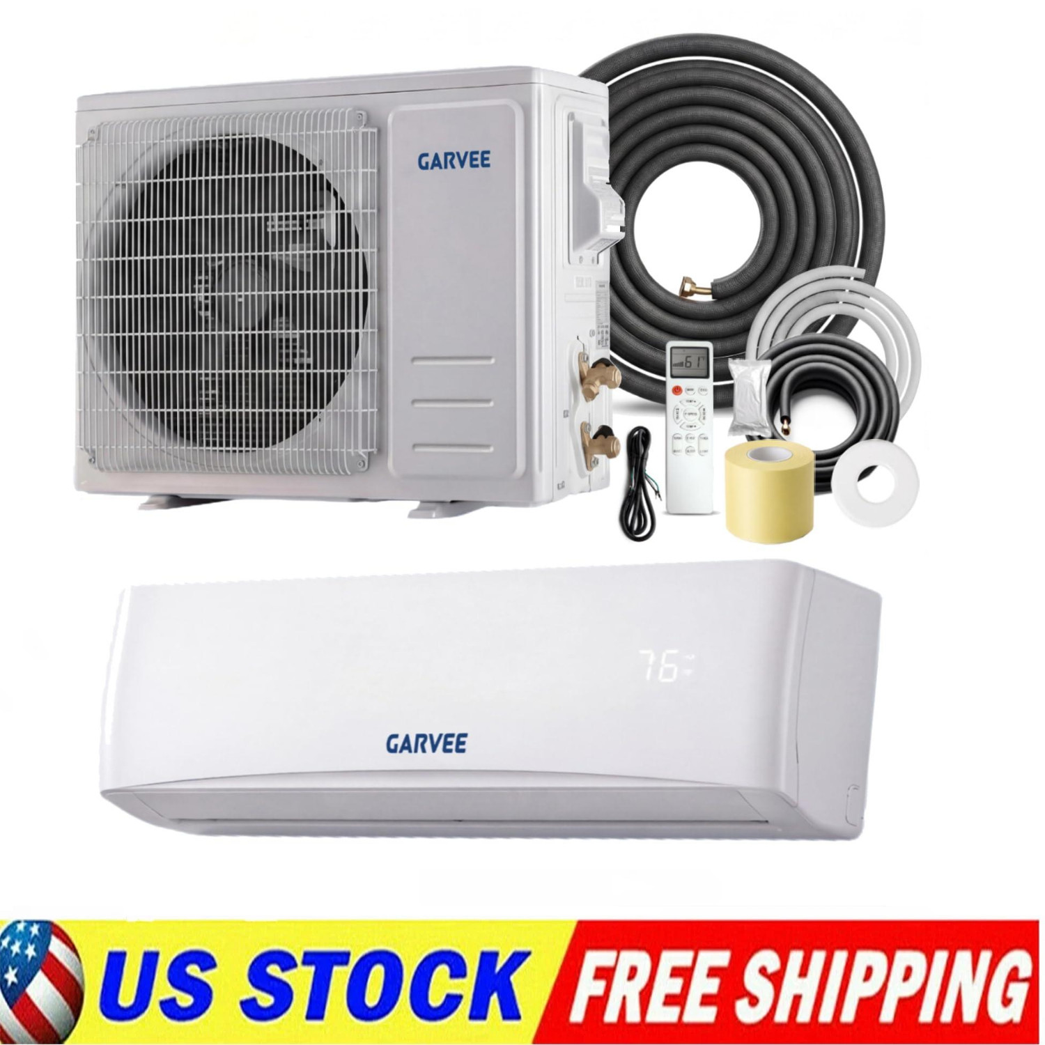 12000 BTU Mini Split Air Conditioner & Heater Ductless 17 SEER2 750 Sq. Ft 115v